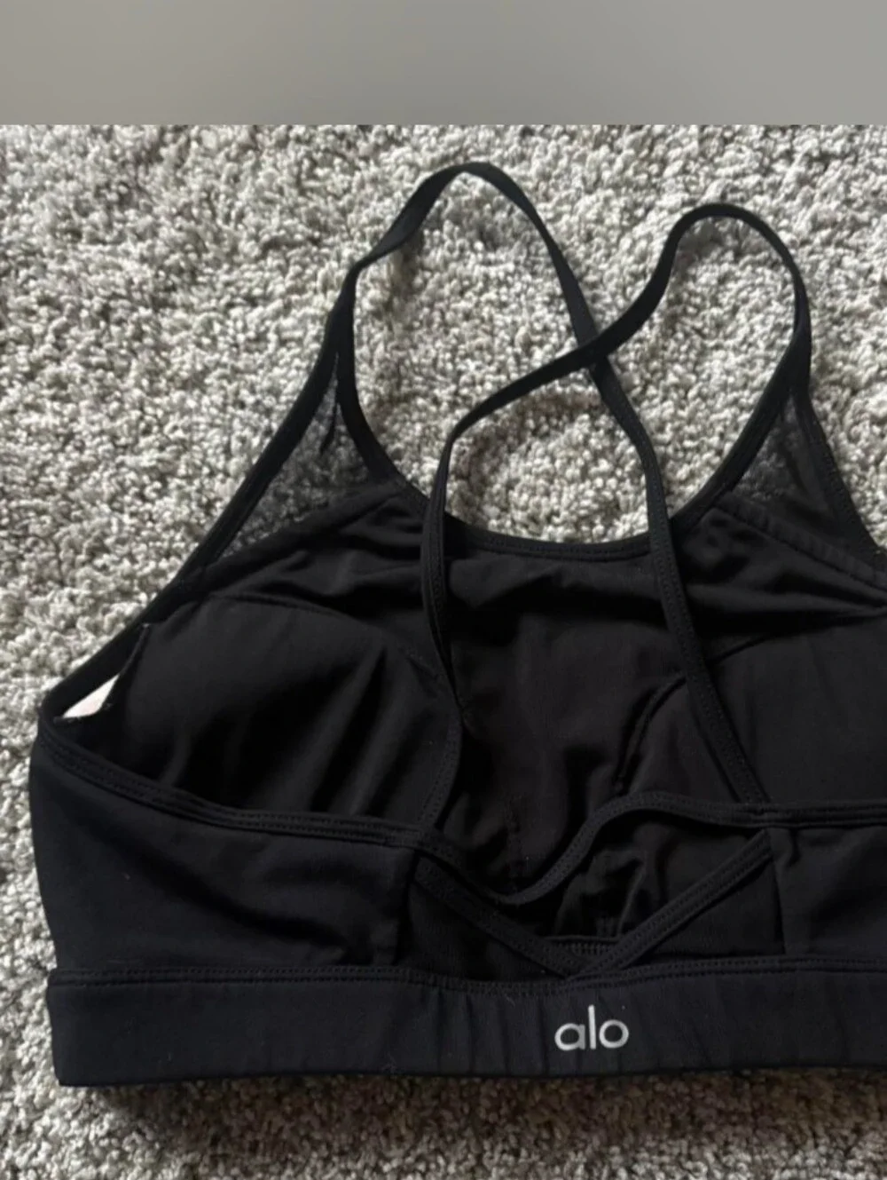 Alo Yoga Airlift Sports Bra Women's Size Medium Black Racerback Support